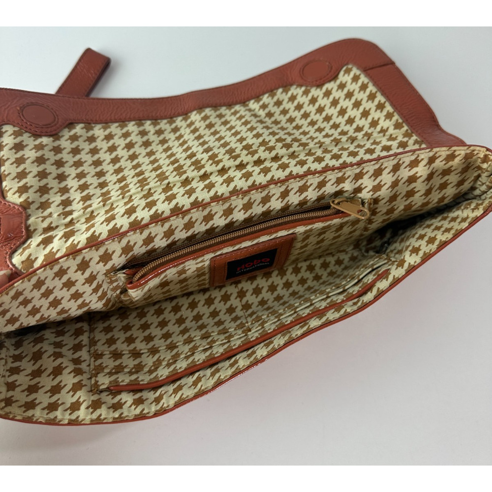 Hobo International Apricot Patent Leather Clutch Bag Small Rectangle Fold over - Picture 9 of 12